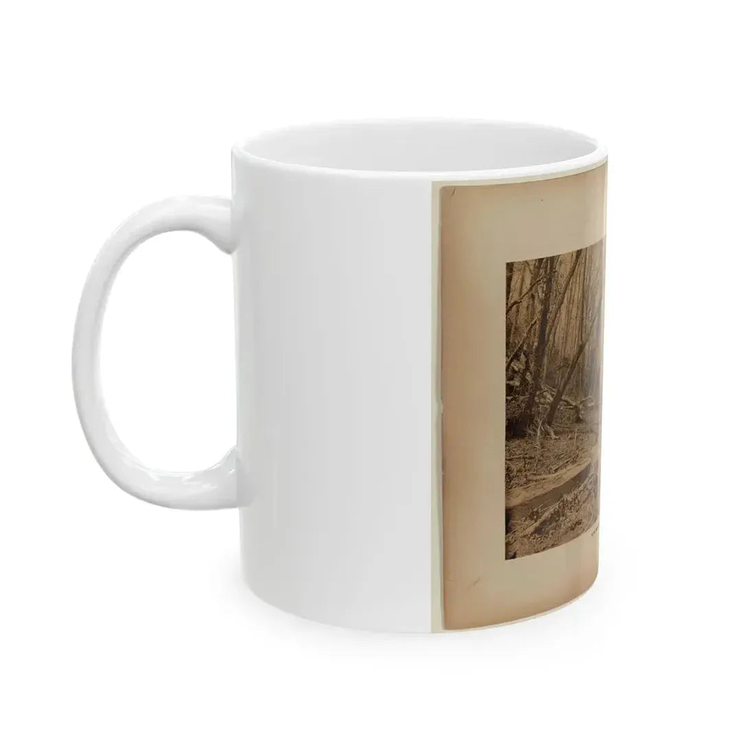 Bird's Eye View Of Bull Run Bridge, Looking Up Stream (U.S. Civil War) White Coffee Mug - Go Mug Yourself