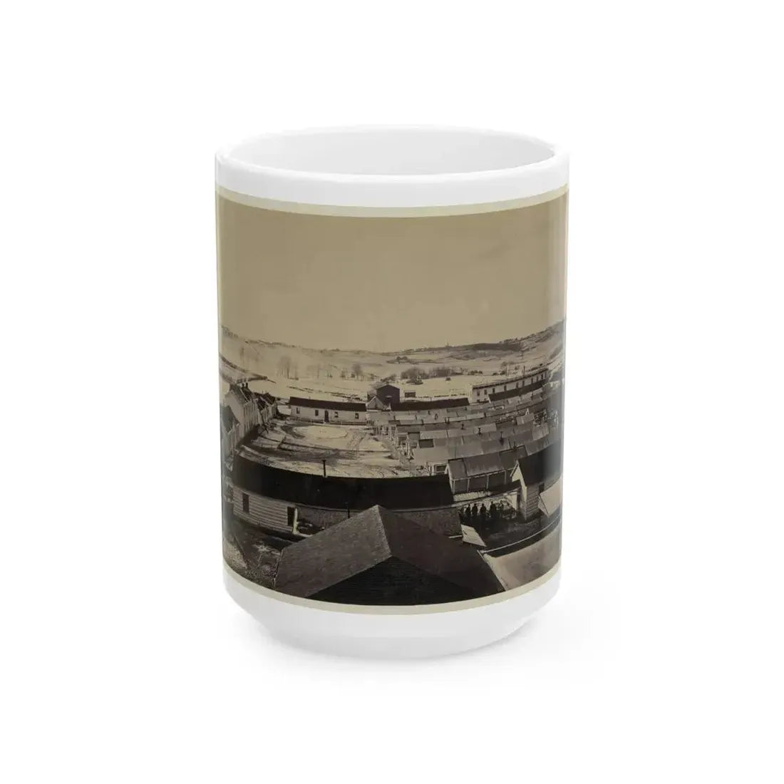 Bird's-Eye View Of Sickel Hospital, Alexandria, Va. (U.S. Civil War) White Coffee Mug 15oz - Go Mug Yourself