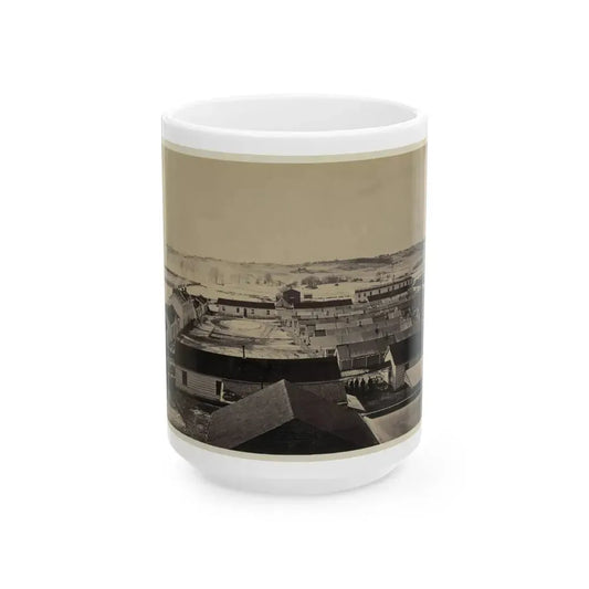 Bird's-Eye View Of Sickel Hospital, Alexandria, Va. (U.S. Civil War) White Coffee Mug 15oz - Go Mug Yourself