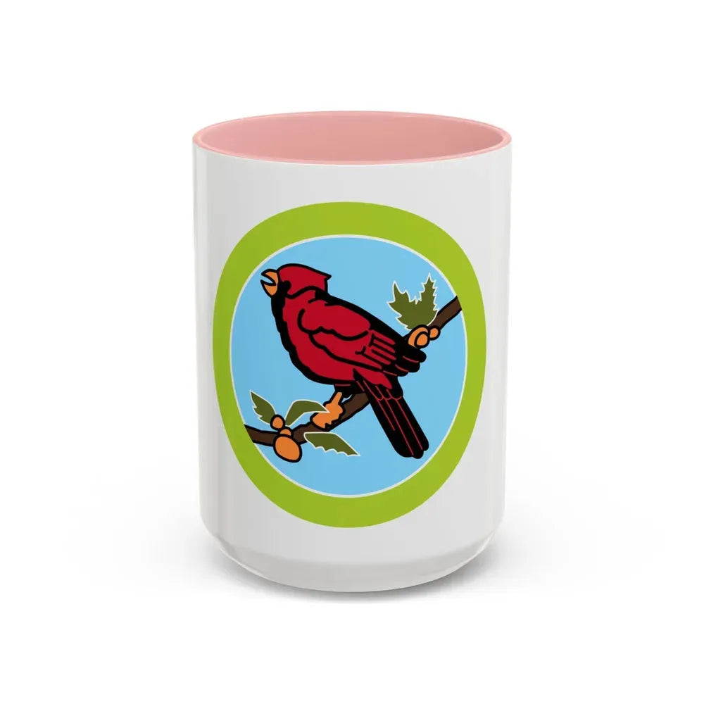 Bird Study (Boy Scout Merit Badge) Accent Coffee Mug 15oz Pink - Go Mug Yourself