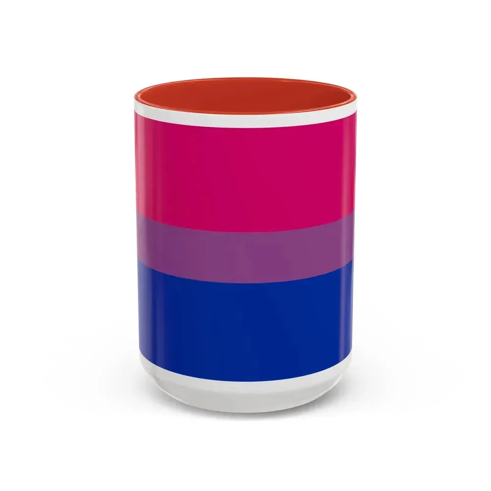 Bisexual Pride Flag - Accent Coffee Mug 15oz Red - Go Mug Yourself