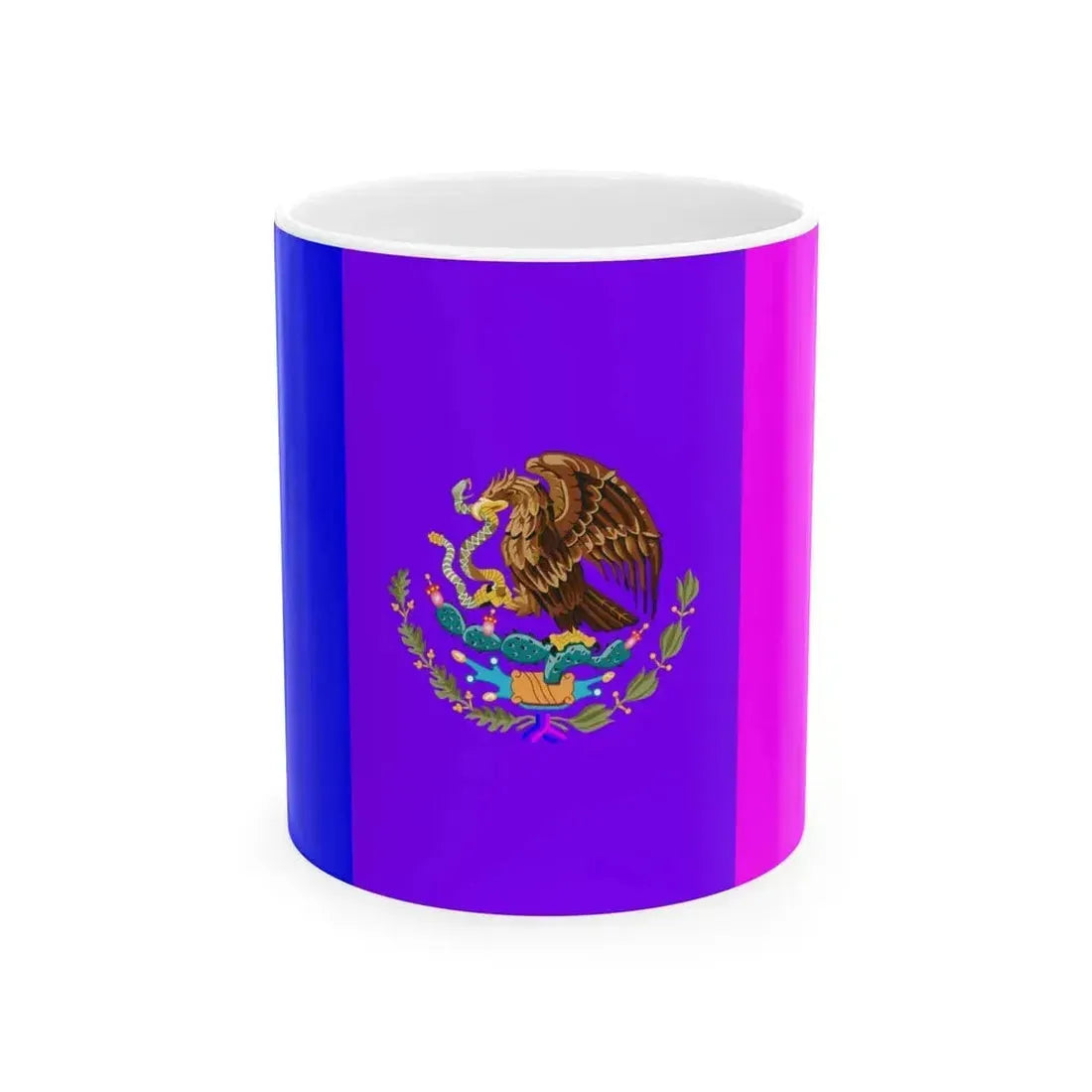 Bisexual Pride Flag of Mexico (Mexico) White Coffee Mug 11oz - Go Mug Yourself