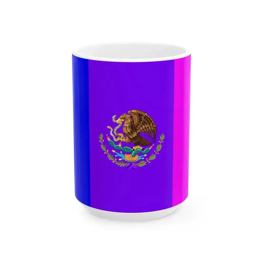 Bisexual Pride Flag of Mexico (Mexico) White Coffee Mug 15oz - Go Mug Yourself