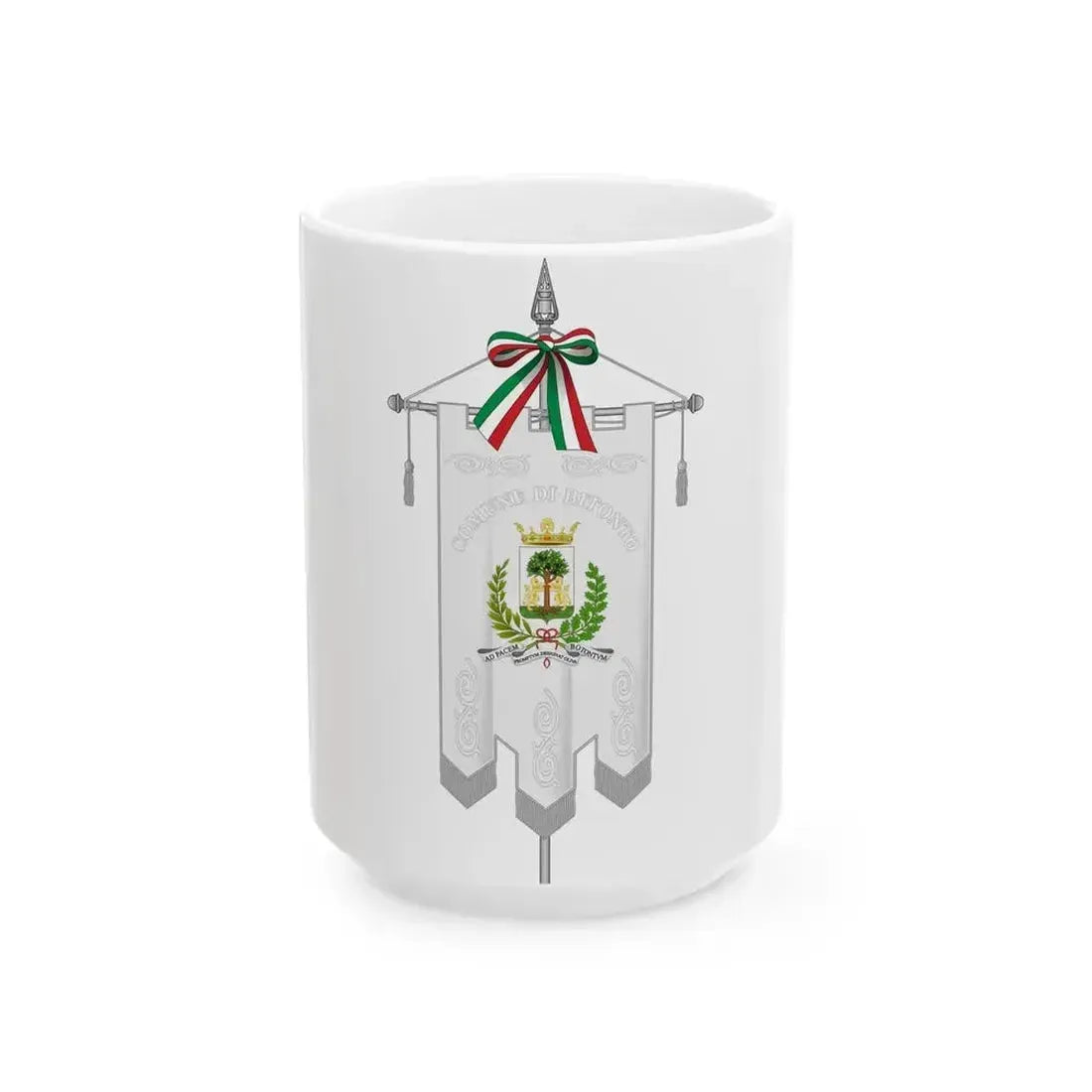 Bitonto-Gonfalone (Italy) White Coffee Mug 15oz - Go Mug Yourself