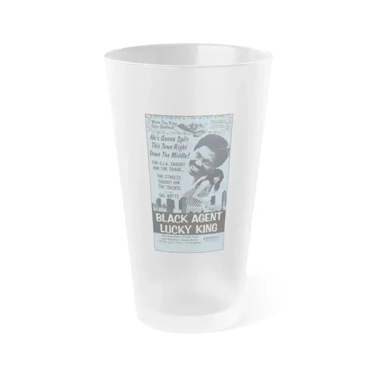 BLACK AGENT LUCKY KING (SOLOMON KING) 1974 Movie Poster - Frosted Pint Glass 16oz 16oz Frosted - Go Mug Yourself