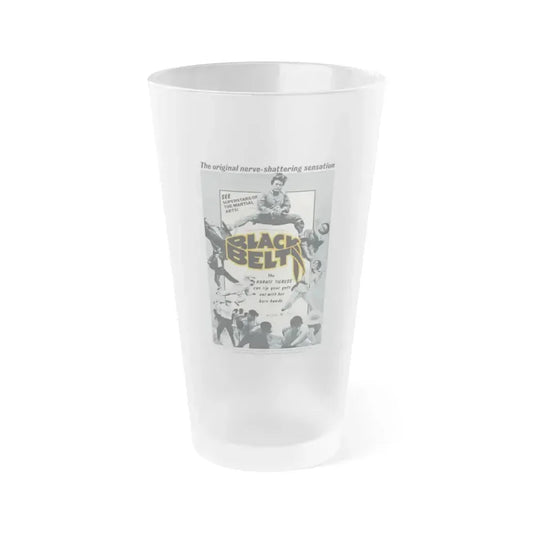 BLACK BELT 1973 Movie Poster - Frosted Pint Glass 16oz 16oz Frosted - Go Mug Yourself