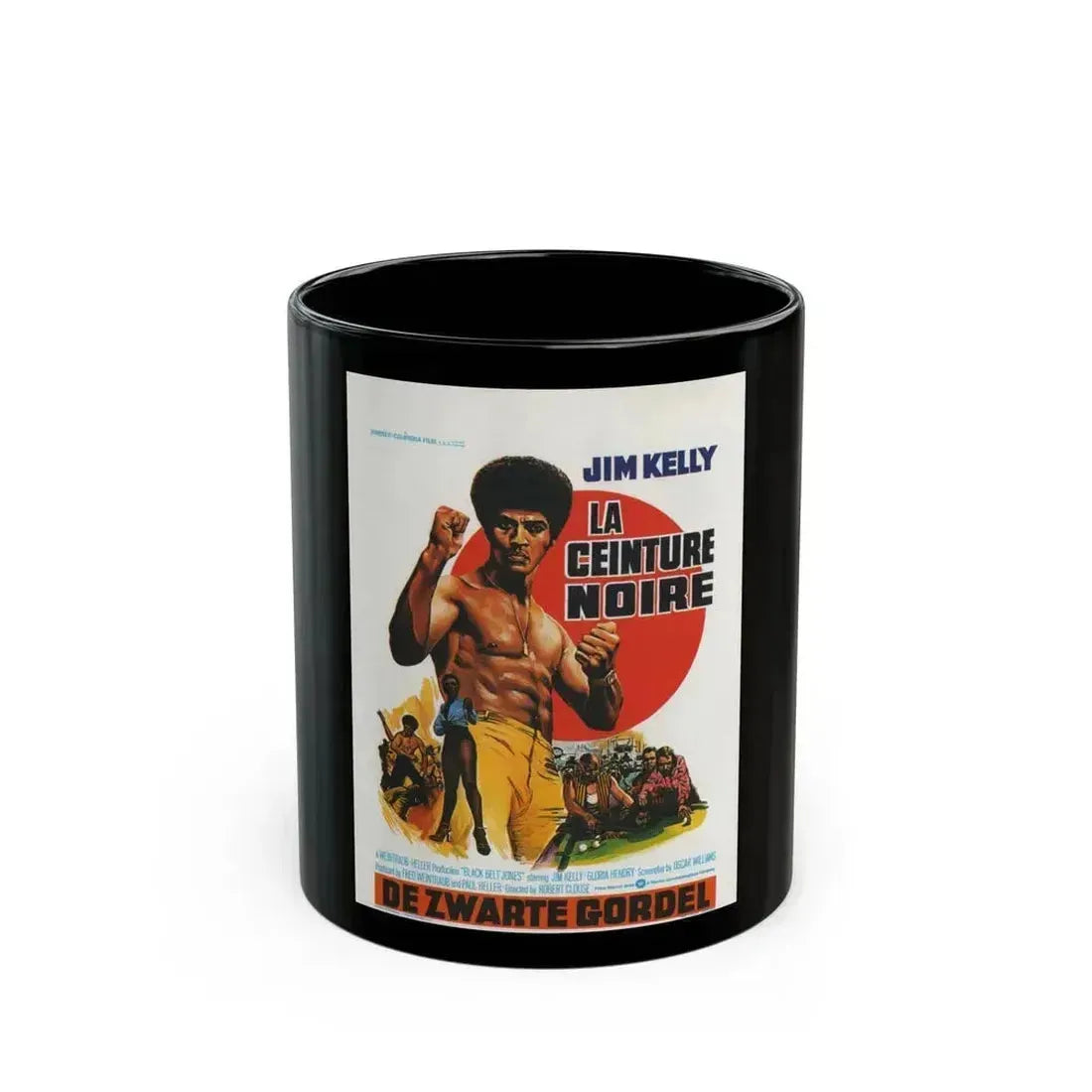 BLACK BELT JONES (BELGIAN) 1974 Movie Poster - Black Coffee Mug 11oz - Go Mug Yourself