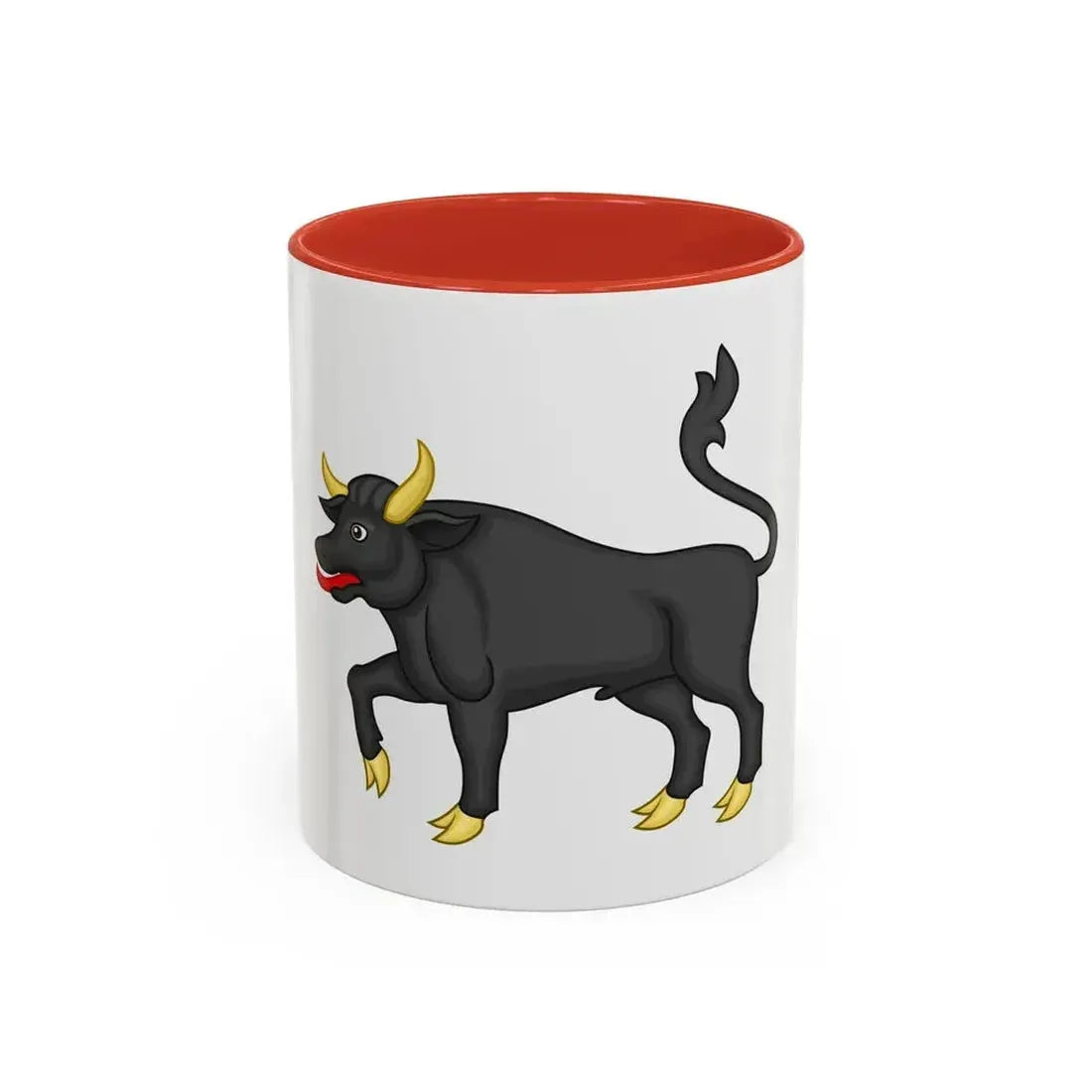 Black Bull of Clarence Badge of Edward IV - Accent Coffee Mug 11oz Red - Go Mug Yourself