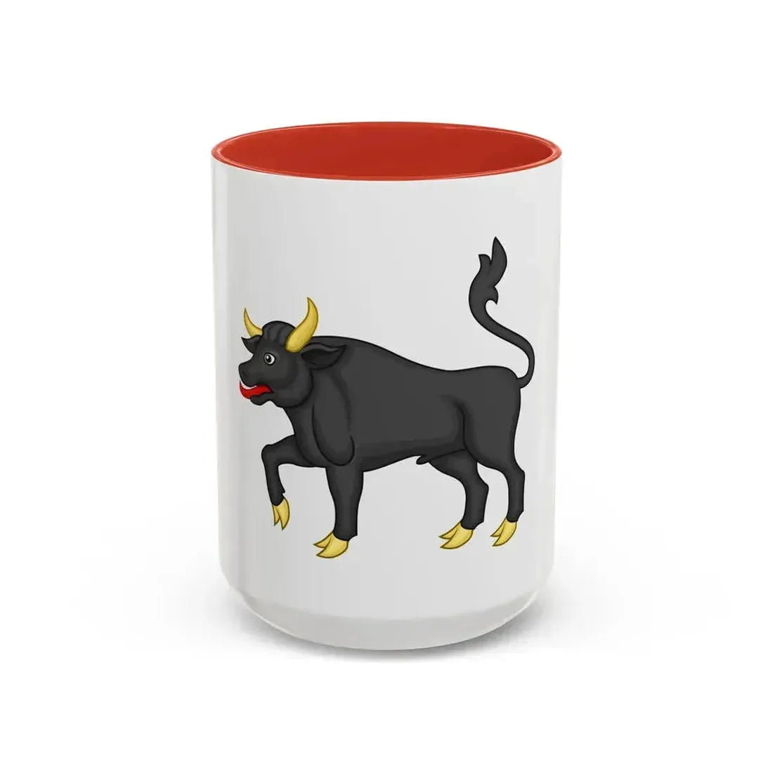 Black Bull of Clarence Badge of Edward IV - Accent Coffee Mug 15oz Red - Go Mug Yourself