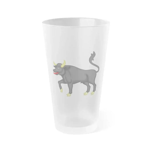 Black Bull of Clarence Badge of Edward IV - Frosted Pint Glass 16oz 16oz Frosted - Go Mug Yourself