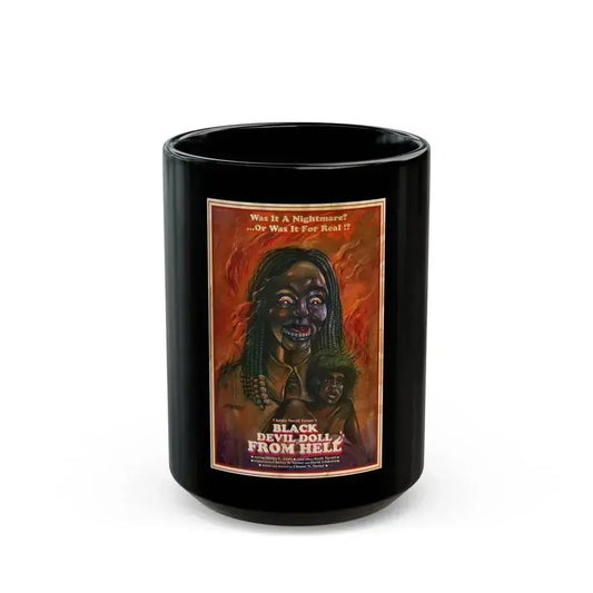 BLACK DEVIL DOLL FROM HELL 1984 Movie Poster - Black Coffee Mug 15oz - Go Mug Yourself