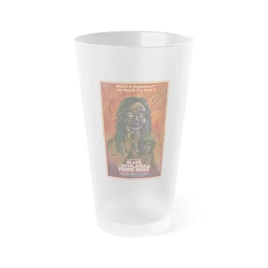 BLACK DEVIL DOLL FROM HELL 1984 Movie Poster - Frosted Pint Glass 16oz Default Title - Go Mug Yourself