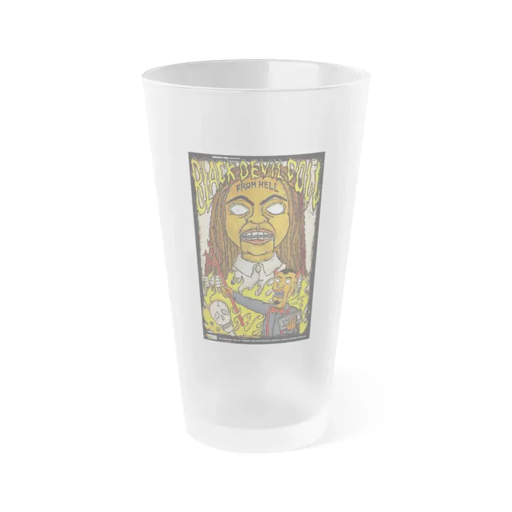 BLACK DEVIL DOLL FROM HELL (RERELEASE) 1984 Movie Poster - Frosted Pint Glass 16oz 16oz Frosted - Go Mug Yourself