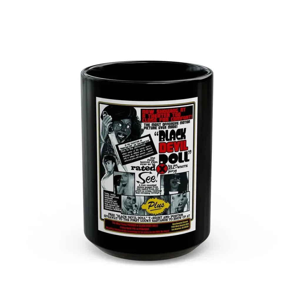BLACK DEVIL DOLL FROM HELL (TEASER) 1984 Movie Poster - Black Coffee Mug 15oz - Go Mug Yourself