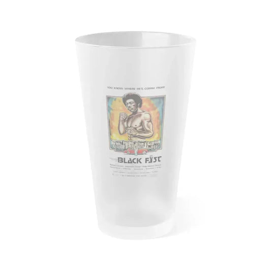 BLACK FIST 1975 Movie Poster - Frosted Pint Glass 16oz 16oz Frosted - Go Mug Yourself