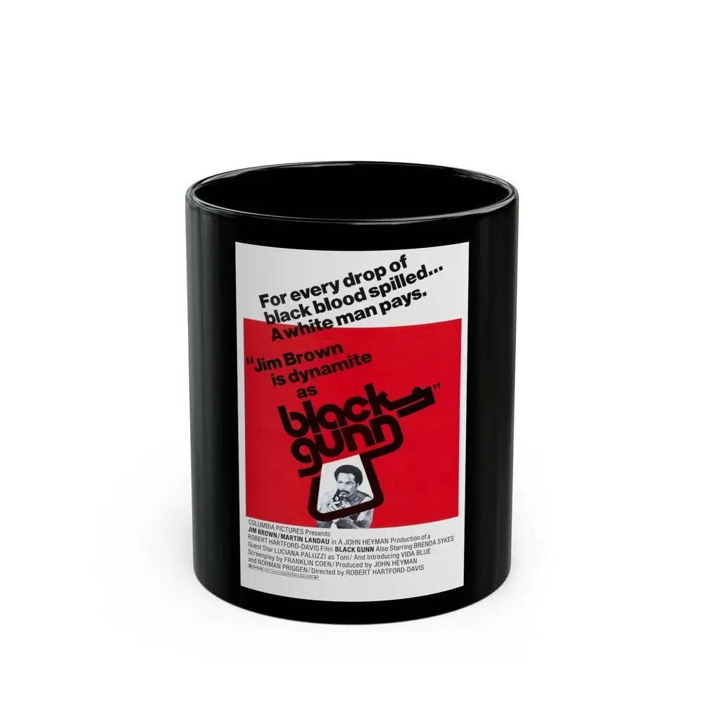 BLACK GUNN 1972 Movie Poster - Black Coffee Mug 11oz - Go Mug Yourself