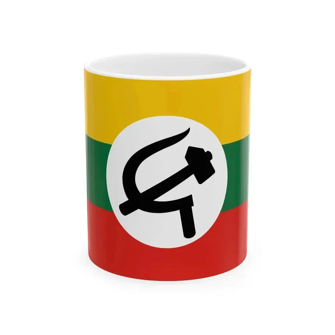 Black Hammer and Sickle flag of Burma (Myanmar) White Coffee Mug 11oz - Go Mug Yourself