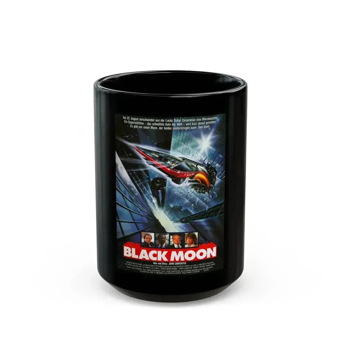 BLACK MOON RISING (GERMAN) 1986 Movie Poster - Black Coffee Mug 15oz - Go Mug Yourself