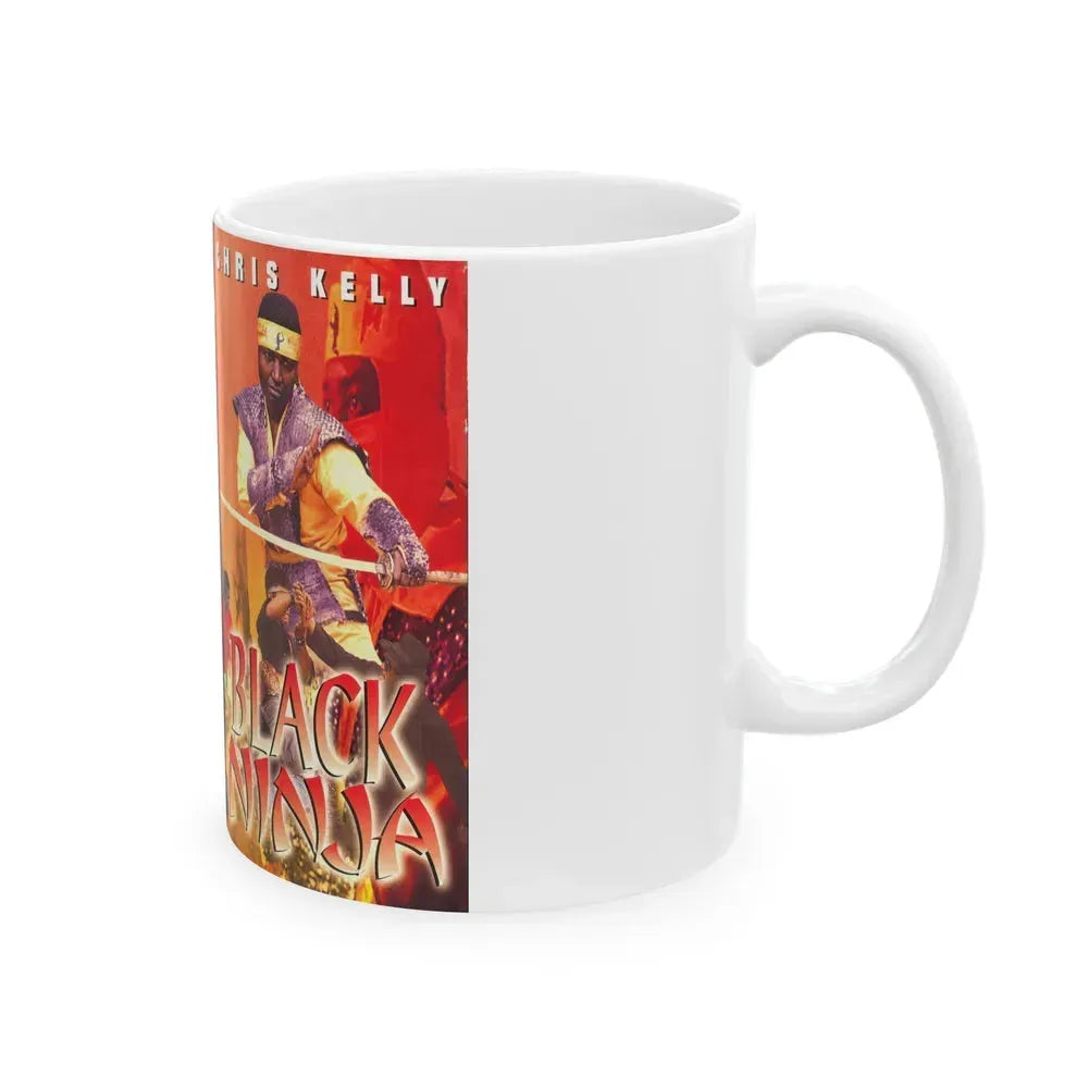 BLACK NINJA (VHS COVER) - White Coffee Mug - Go Mug Yourself