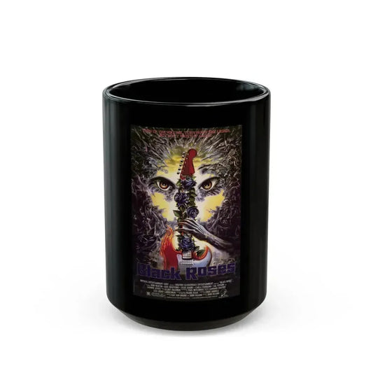 BLACK ROSES 1988 Movie Poster - Black Coffee Mug 15oz - Go Mug Yourself