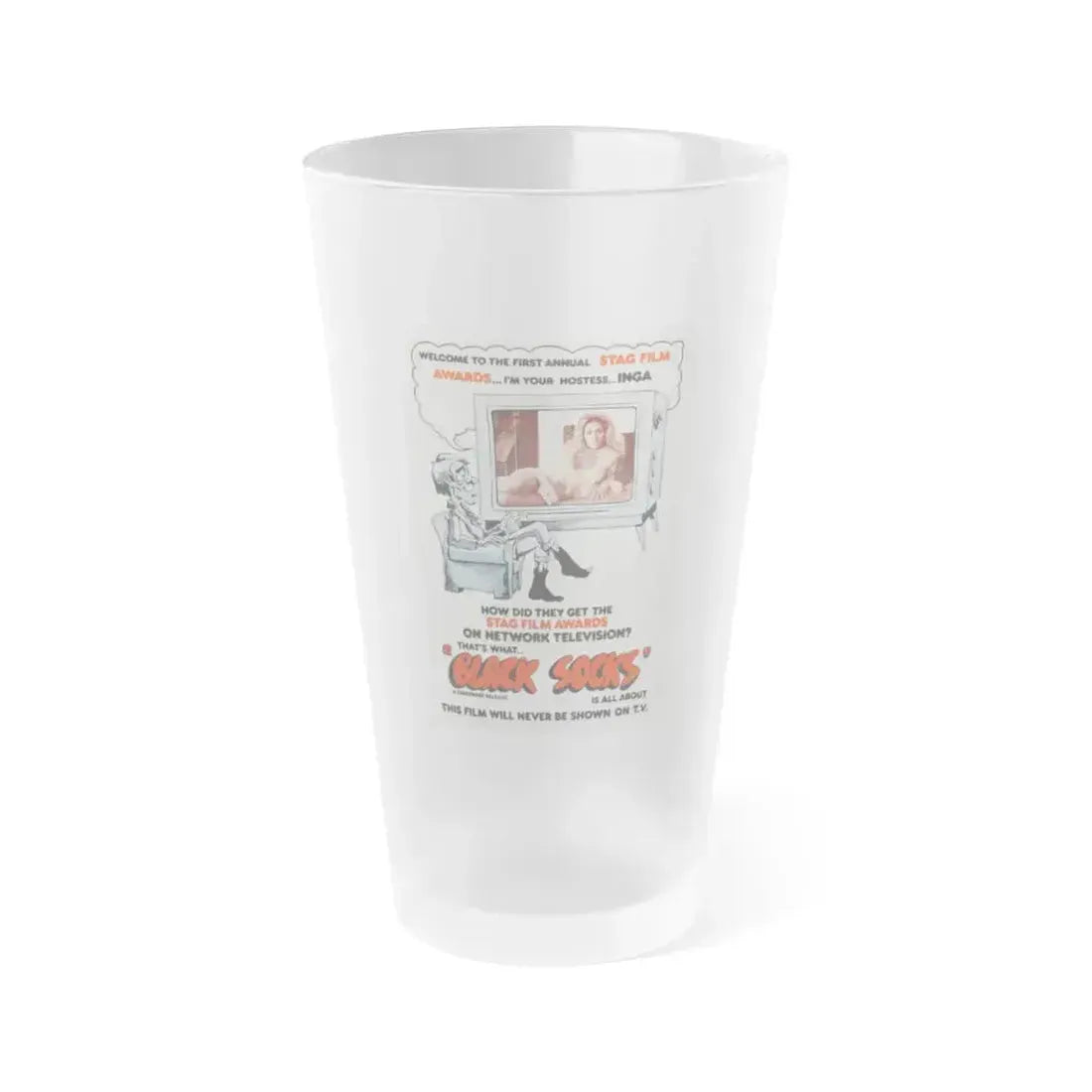 BLACK SOCKS (VIDEO VIXEN) 1975 Movie Poster - Frosted Pint Glass 16oz 16oz Frosted - Go Mug Yourself
