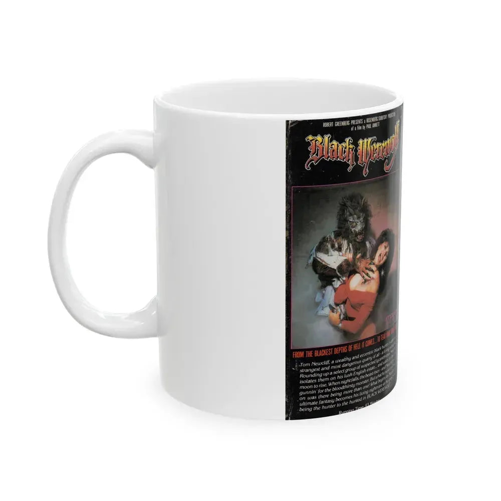 BLACK WEREWOLF (VHS COVER) - White Coffee Mug - Go Mug Yourself