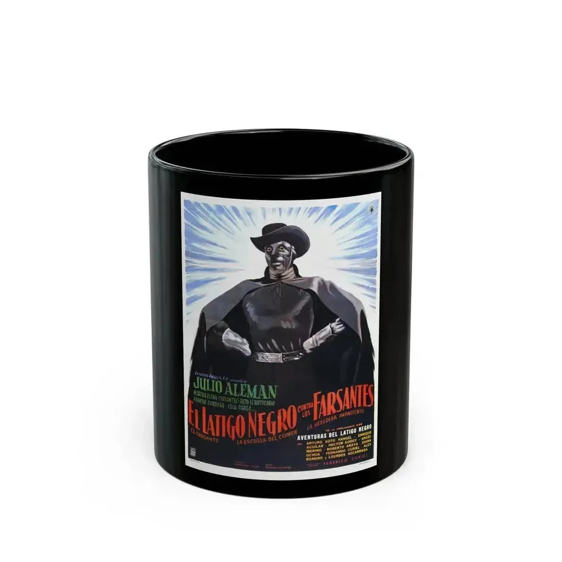 BLACK WHIP AGAINST THE IMPOSTERS 1962 Movie Poster - Black Coffee Mug 11oz - Go Mug Yourself