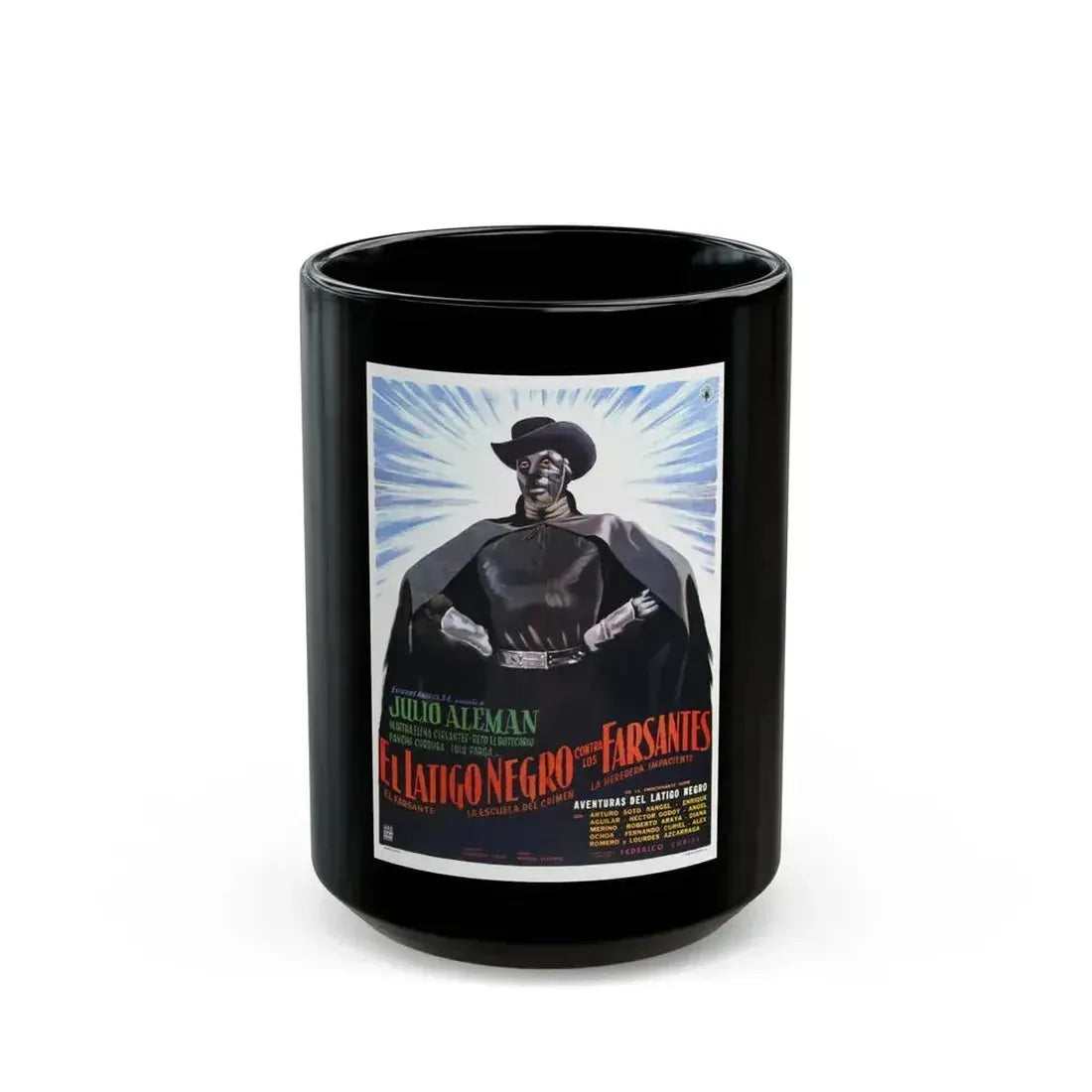 BLACK WHIP AGAINST THE IMPOSTERS 1962 Movie Poster - Black Coffee Mug 15oz - Go Mug Yourself