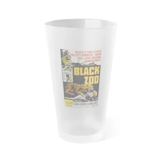 BLACK ZOO 1963 Movie Poster - Frosted Pint Glass 16oz 16oz Frosted - Go Mug Yourself
