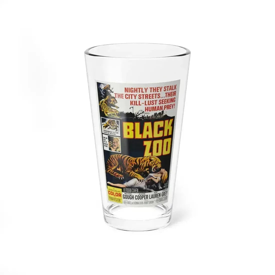 BLACK ZOO 1963 Movie Poster - Pint Glass 16oz 16oz - Go Mug Yourself