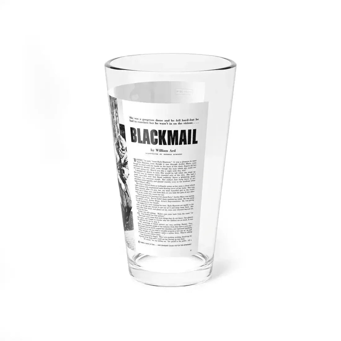 Blackmall (1), Real magazine, January 1953 (Magazine Illustration) Pint Glass 16oz - Go Mug Yourself