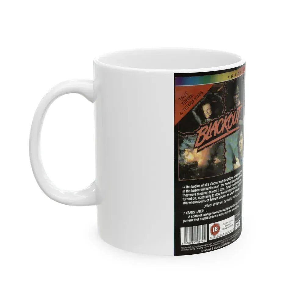 BLACKOUT (VHS COVER) - White Coffee Mug - Go Mug Yourself