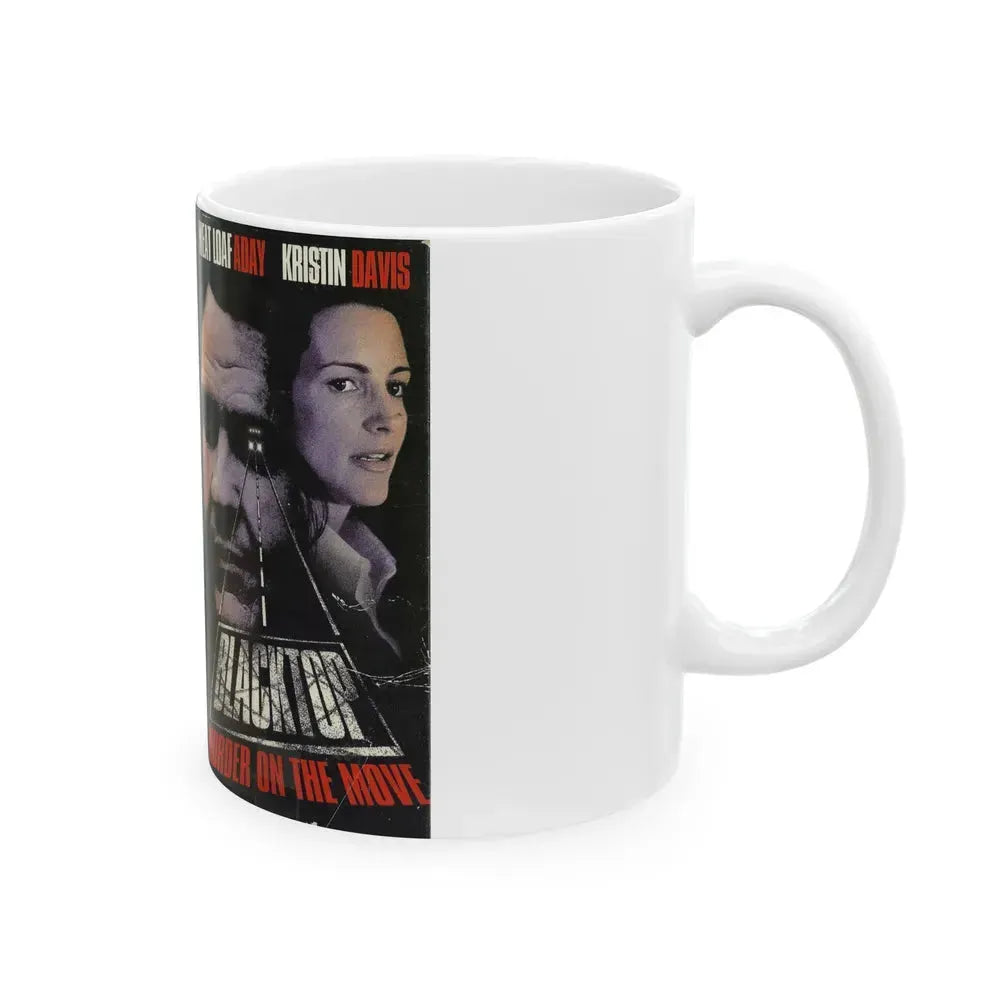 BLACKTOP MURDER ON THE MOVE (VHS COVER) - White Coffee Mug - Go Mug Yourself