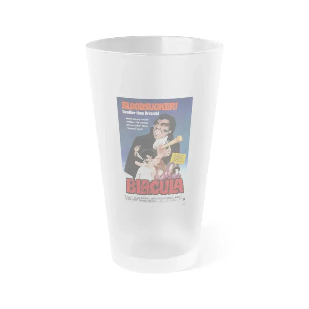 BLACULA 1972 Movie Poster - Frosted Pint Glass 16oz 16oz Frosted - Go Mug Yourself