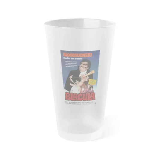 BLACULA 1972 Movie Poster - Frosted Pint Glass 16oz 16oz Frosted - Go Mug Yourself
