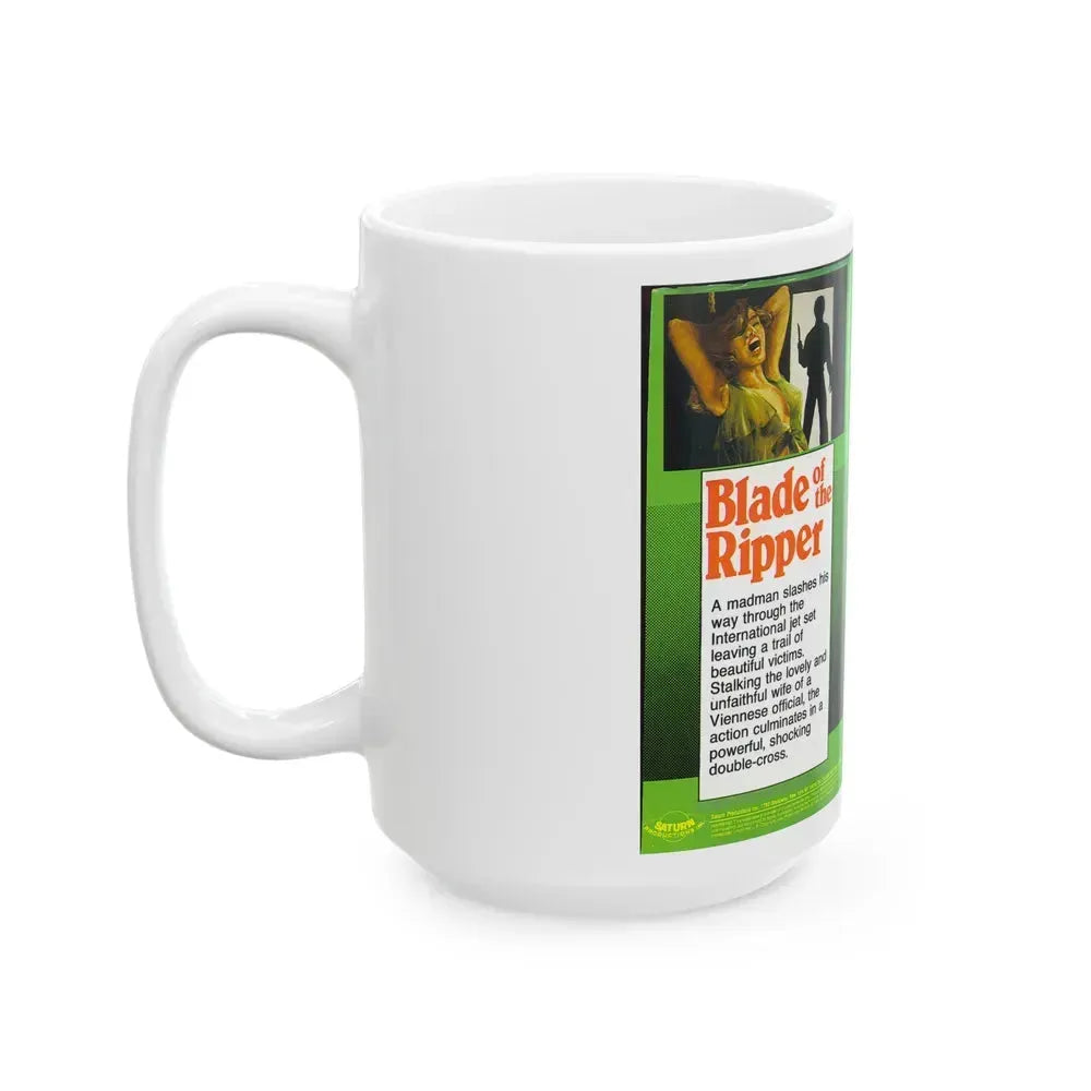 BLADE OF THE RIPPER (VHS COVER) - White Coffee Mug - Go Mug Yourself