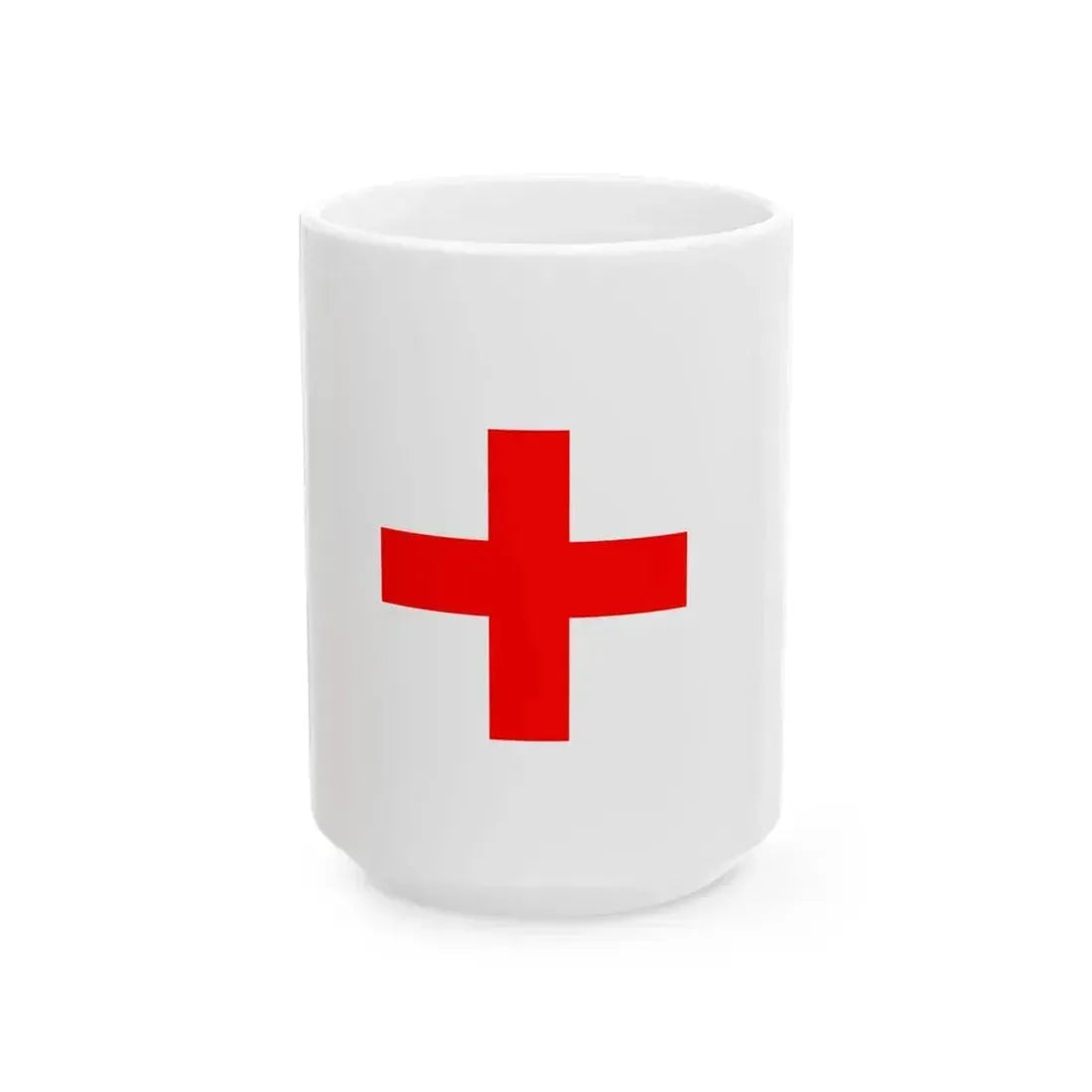 Blanc croix rouge (Belgium) White Coffee Mug 15oz - Go Mug Yourself