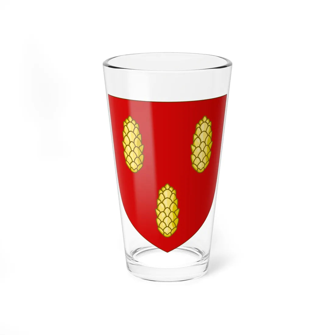 Blason de la famille de Pins (France) (Coat of Arms) Pint Glass 16oz - Go Mug Yourself