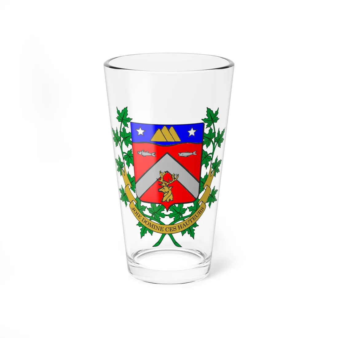Blason de la municipalité de Saint-Donat Matawinie (Canada) (Coat of Arms) Pint Glass 16oz 16oz - Go Mug Yourself