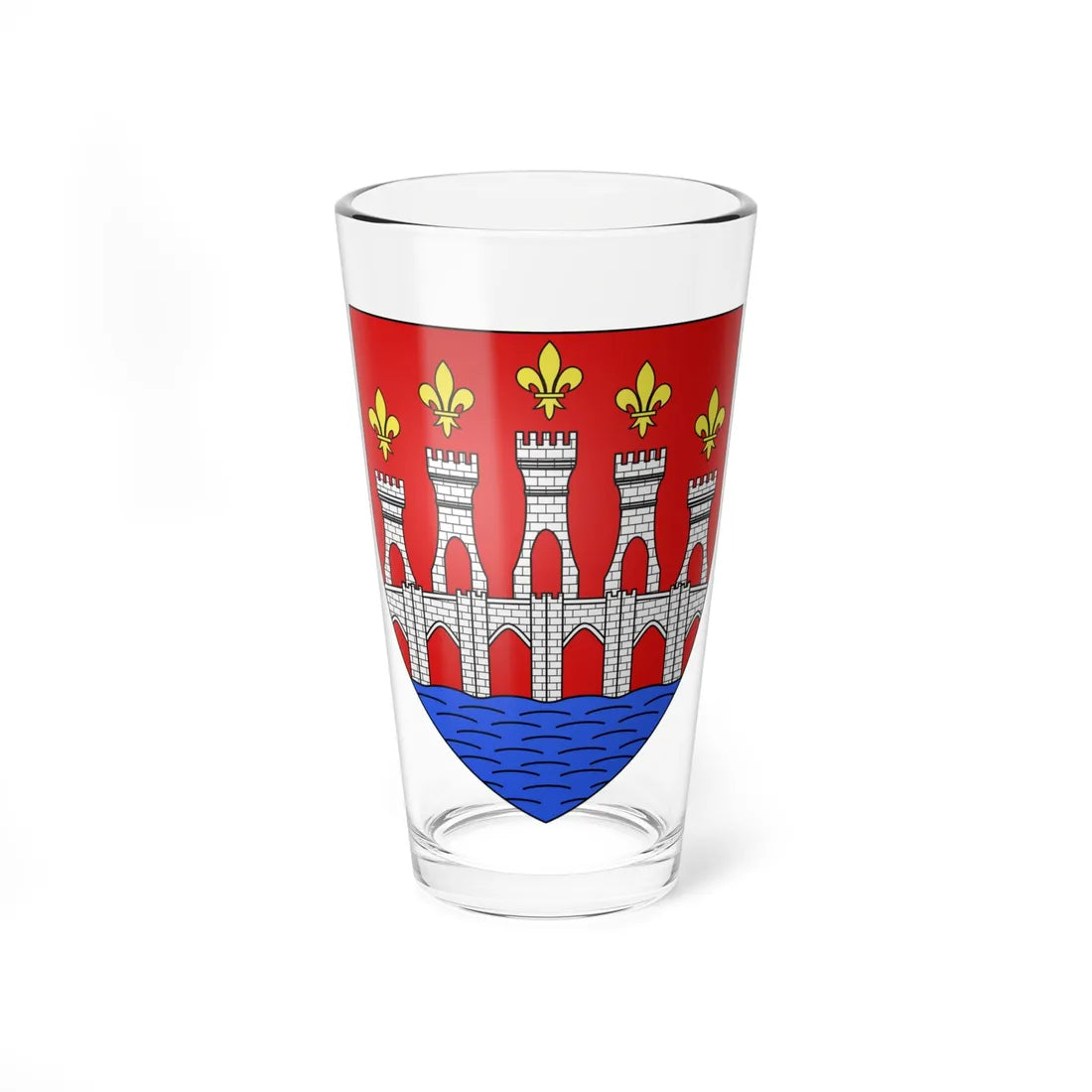 Blason département fr Lot (France) (Coat of Arms) Pint Glass 16oz 16oz - Go Mug Yourself