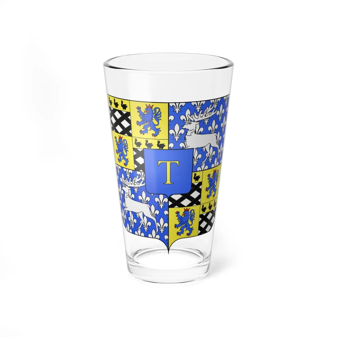 Blason Templeuve-en-Pévèle (France) (Coat of Arms) Pint Glass 16oz 16oz - Go Mug Yourself
