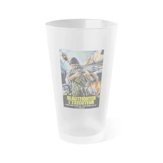 BLASTFIGHTER (FRENCH) 1984 Movie Poster - Frosted Pint Glass 16oz 16oz Frosted - Go Mug Yourself