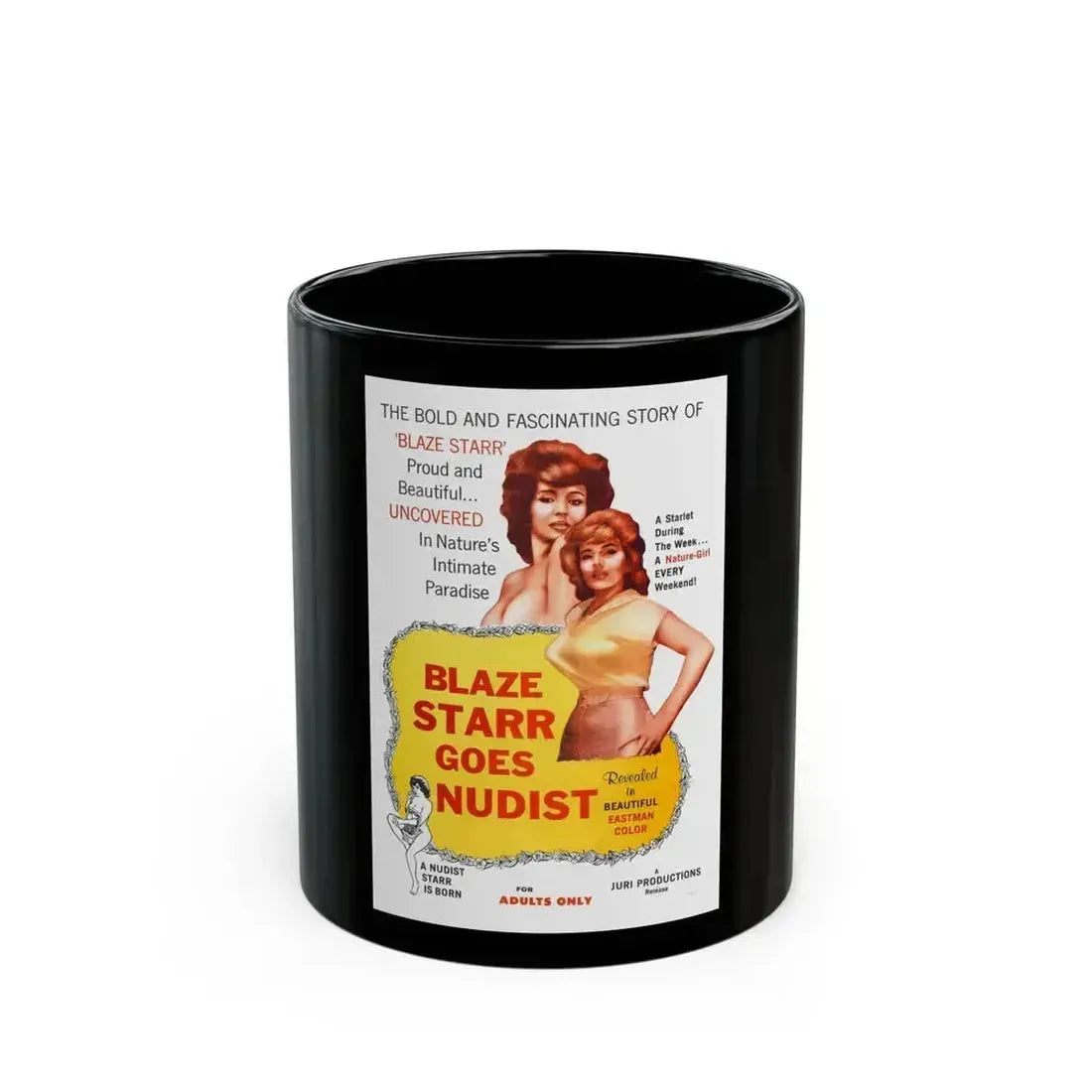 BLAZE STARR GOES NUDIST 1962 Movie Poster - Black Coffee Mug 11oz - Go Mug Yourself