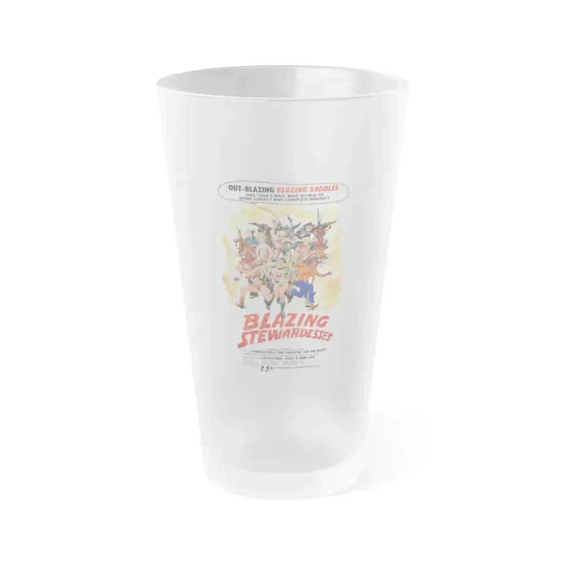 BLAZING STEWARDESSES 1975 Movie Poster - Frosted Pint Glass 16oz 16oz Frosted - Go Mug Yourself
