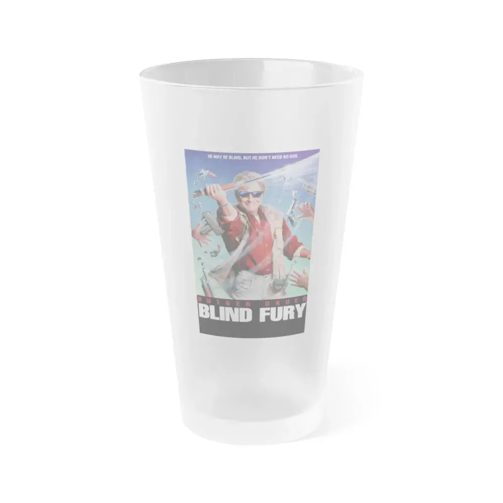 BLIND FURY 1989 Movie Poster - Frosted Pint Glass 16oz 16oz Frosted - Go Mug Yourself