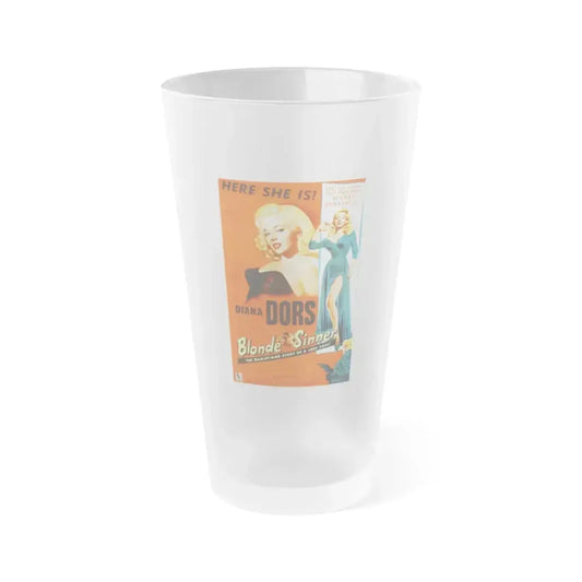BLONDE SINNER 1956 Movie Poster - Frosted Pint Glass 16oz 16oz Frosted - Go Mug Yourself