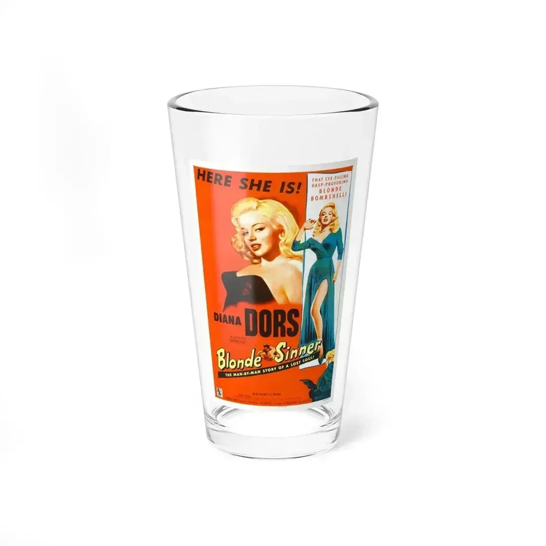 BLONDE SINNER 1956 Movie Poster - Pint Glass 16oz 16oz - Go Mug Yourself