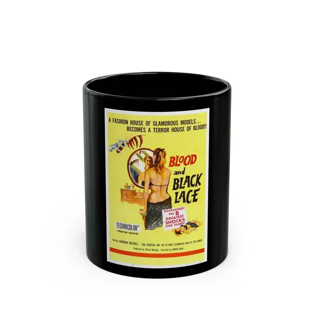 BLOOD AND BLACK LACE 1964 Movie Poster - Black Coffee Mug 11oz - Go Mug Yourself