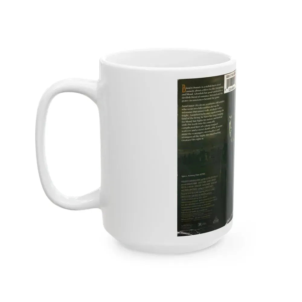 BLOOD AND DONUTS (VHS COVER) - White Coffee Mug - Go Mug Yourself