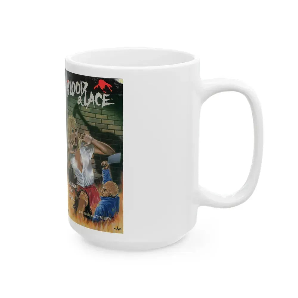 BLOOD AND LACE VERSION 2 (VHS COVER) - White Coffee Mug - Go Mug Yourself